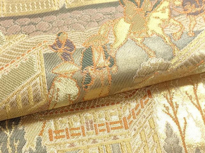 平和屋本店▼六通柄袋帯　愛宕山図　純金二重箔　正絹　逸品　DABJ6312sf