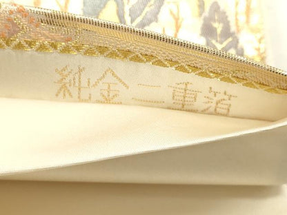 平和屋本店▼六通柄袋帯　愛宕山図　純金二重箔　正絹　逸品　DABJ6312sf