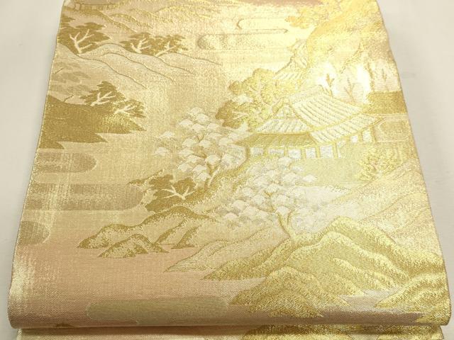 平和屋本店▼佐賀錦　六通柄袋帯　都の四季　貮拾四金九百錦　正絹　逸品　DABJ6315sf