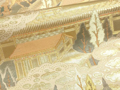 平和屋本店▼六通柄袋帯　愛宕山図　純金二重箔　正絹　逸品　DABJ6312sf