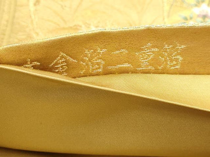 平和屋本店▼六通柄袋帯　唐織　招宴琳派文様　本金箔二重箔　正絹　逸品　DABJ6310sf
