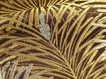 平和屋本店▼六通柄袋帯　松葉文　本金プラチナ　正絹　逸品　DABJ6308sf