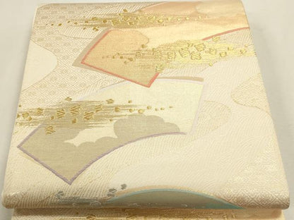 平和屋本店▼六通柄袋帯　輝彩錦　地紙文　本金箔　鈴乃屋扱い　正絹　逸品　DABJ6343sf