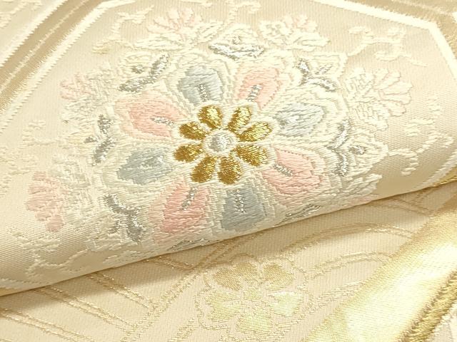 平和屋本店▼六通柄袋帯　唐織　正倉院花文　本金箔24Ｋ　正絹　逸品　DABJ6339sf