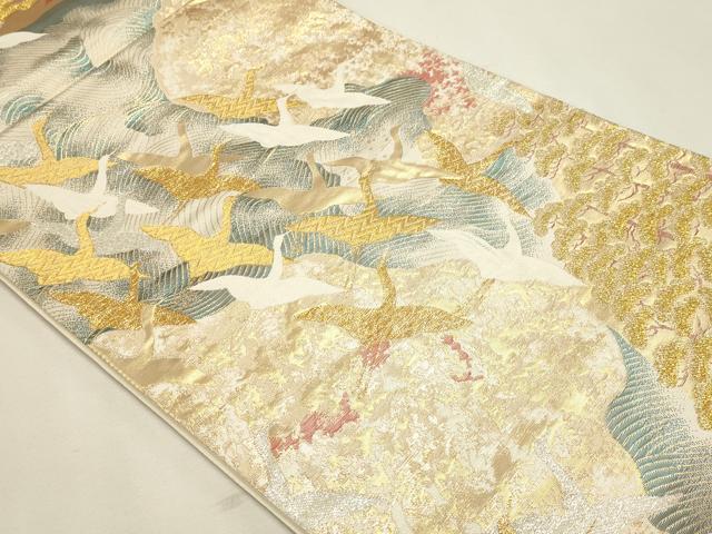 平和屋本店▼六通柄袋帯　九百錦　京山百景　本金箔　正絹　逸品　DABJ6323sf