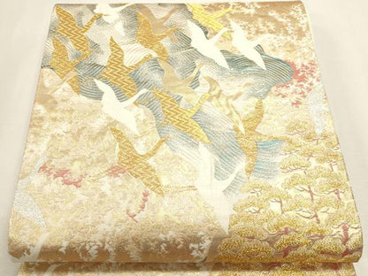 平和屋本店▼六通柄袋帯　九百錦　京山百景　本金箔　正絹　逸品　DABJ6323sf