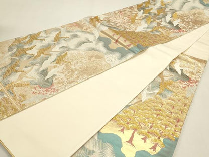 平和屋本店▼六通柄袋帯　九百錦　京山百景　本金箔　正絹　逸品　DABJ6323sf