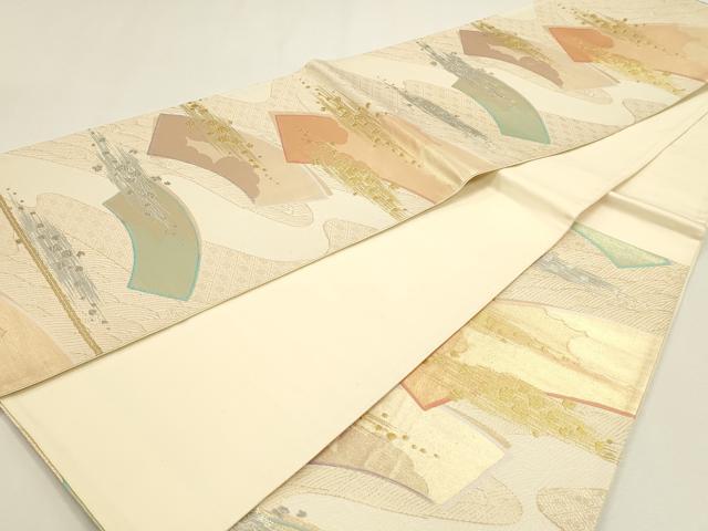 平和屋本店▼六通柄袋帯　輝彩錦　地紙文　本金箔　鈴乃屋扱い　正絹　逸品　DABJ6343sf