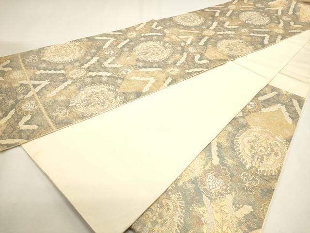 平和屋本店▼六通柄　本袋帯　正倉院花文　純金二重箔24Ｋ　正絹　逸品　DABJ6321sf