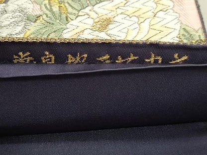 平和屋本店▼六通柄袋帯　唐織　厳島格天花丸文　本金箔　正絹　逸品　DABJ6381sf