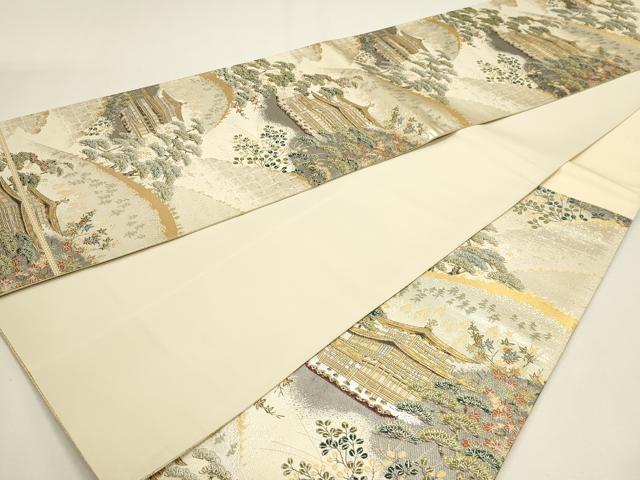 平和屋本店▼六通柄袋帯　金閣寺　本金二重箔　正絹　逸品　DABJ6353sf