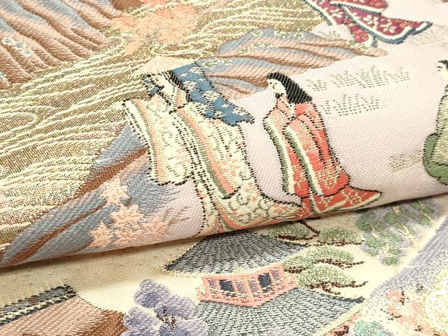 平和屋本店▼六通柄袋帯　九百錦　花鳥華飛鶴　本金二重箔　正絹　逸品　DABJ6384sf
