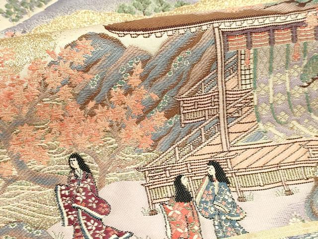 平和屋本店▼六通柄袋帯　九百錦　花鳥華飛鶴　本金二重箔　正絹　逸品　DABJ6384sf