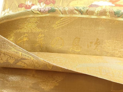 平和屋本店▼両方向両面　全通柄袋帯　唐織　千年の息吹　本金箔　正絹　逸品　DABJ6414sf