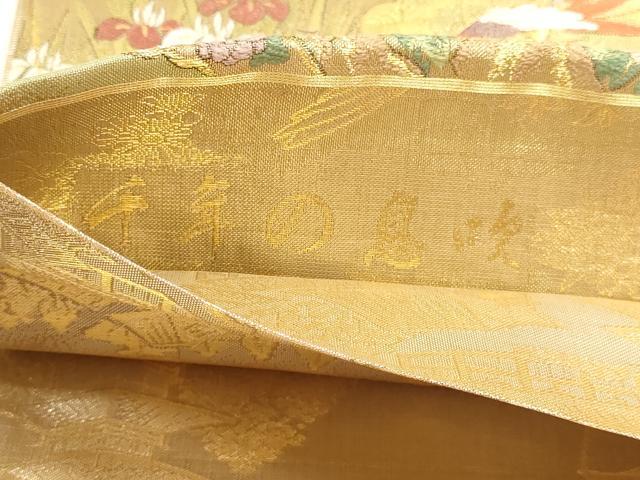 平和屋本店▼両方向両面　全通柄袋帯　唐織　千年の息吹　本金箔　正絹　逸品　DABJ6414sf
