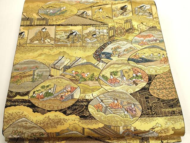 平和屋本店▼六通柄袋帯　御帳錦　竹の御所　曇華院　壱仟貮百織　本金箔　正絹　逸品　DABJ6387sf