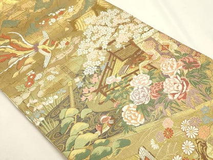 平和屋本店▼両方向両面　全通柄袋帯　唐織　千年の息吹　本金箔　正絹　逸品　DABJ6414sf