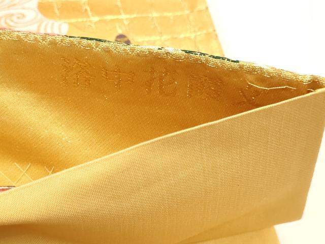 平和屋本店▼六通柄袋帯　唐織　洛中花霞文　本金箔　正絹　逸品　DABJ6394sf