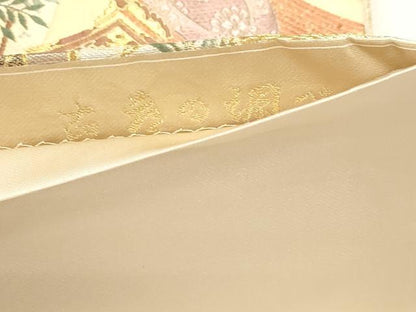 平和屋本店▼六通柄袋帯　唐織　花車文　本金箔　正絹　逸品　DABJ6410sf