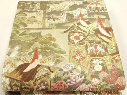 平和屋本店▼両方向両面　全通柄袋帯　唐織　千年の息吹　本金箔　正絹　逸品　DABJ6414sf