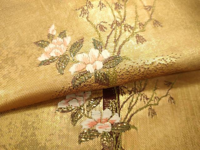 平和屋本店▼太鼓柄袋帯　花游美　本金箔　正絹　逸品　DABJ6422sf