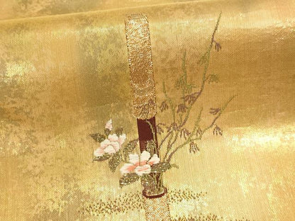 平和屋本店▼太鼓柄袋帯　花游美　本金箔　正絹　逸品　DABJ6422sf