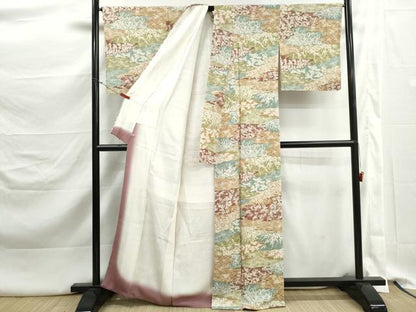 平和屋着物■上質な小紋　草花文　さが美扱い　正絹　逸品　DABK3295qa