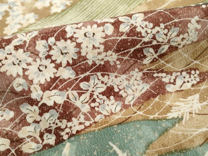 平和屋着物■上質な小紋　草花文　さが美扱い　正絹　逸品　DABK3295qa