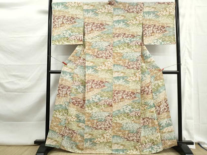 平和屋着物■上質な小紋　草花文　さが美扱い　正絹　逸品　DABK3295qa