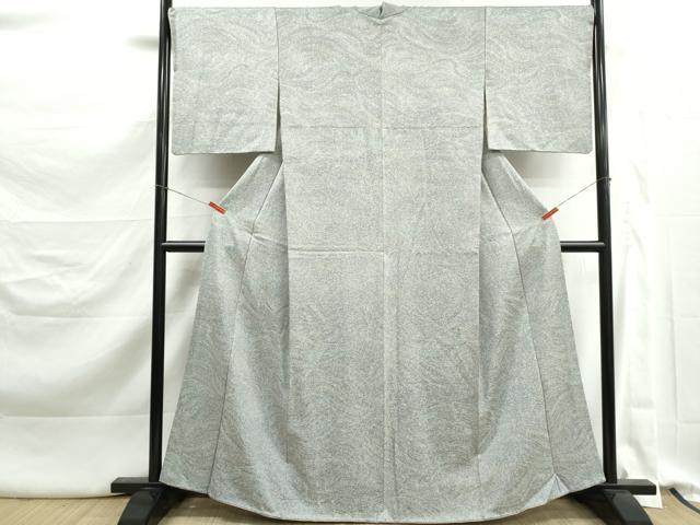 平和屋着物■上質な小紋　霞流水文　暈し染め　正絹　逸品　DABK3310qa
