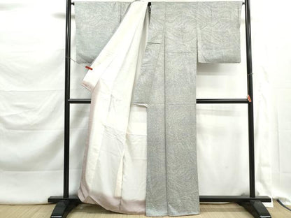 平和屋着物■上質な小紋　霞流水文　暈し染め　正絹　逸品　DABK3310qa