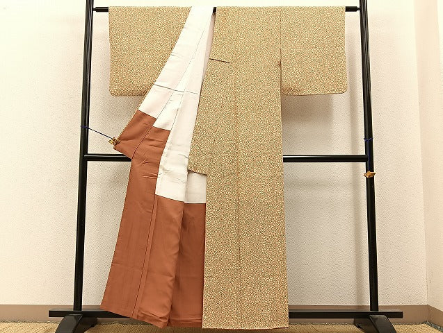 平和屋着物■上質な小紋　梅唐草文　正絹　逸品　BAAY6854hj