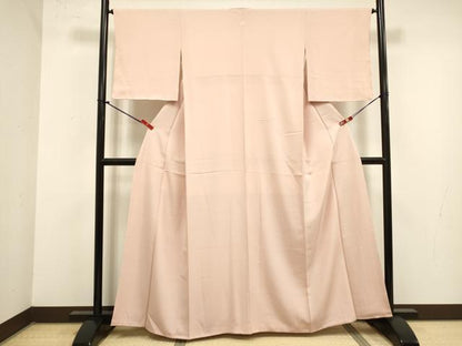 平和屋着物■上質な色無地　薄桜色　正絹　逸品　DABJ9298ya