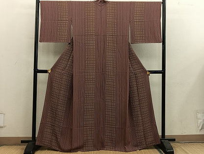 平和屋着物■上質な小紋　縞　正絹　逸品　BAAY1004mz