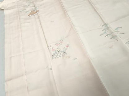 平和屋着物●長襦袢　袷　風景草花文　さが美扱い　正絹　逸品　DABK0118ud