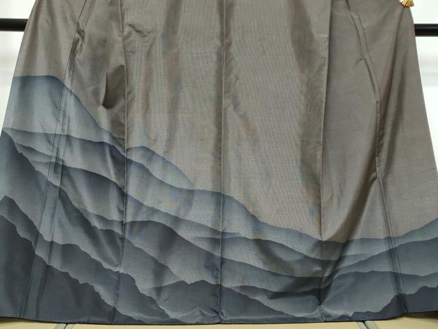 平和屋着物●本場大島紬　訪問着　7マルキ　遠山風景文　正絹　逸品　DABK0254ud