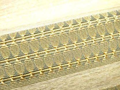 平和屋着物●太鼓柄袋帯　もじり織　横段文　金糸　正絹　逸品　CABM6241hy