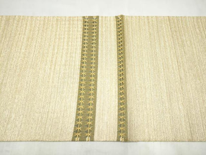 平和屋着物●太鼓柄袋帯　もじり織　横段文　金糸　正絹　逸品　CABM6241hy