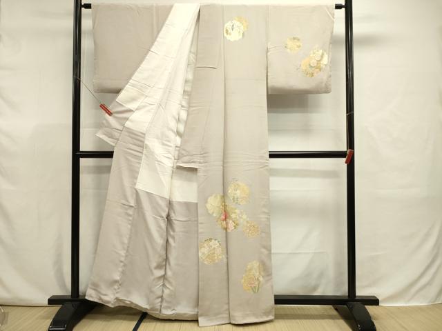 平和屋着物■訪問着　草花文　金彩　正絹　逸品　DABJ9340ya