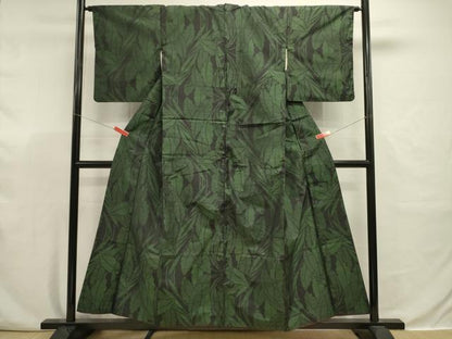 平和屋着物■本場大島紬　葉尽くし　正絹　逸品　DABJ9341ya