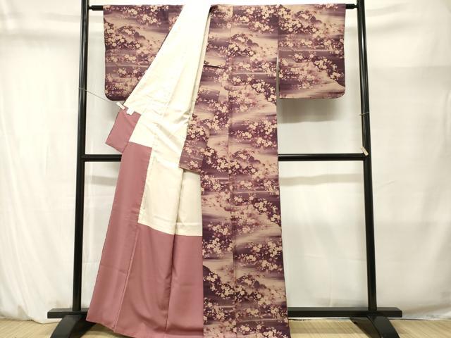 平和屋着物■小紋　遠山枝花文　暈し染め　洗える着物　CABM1397ev