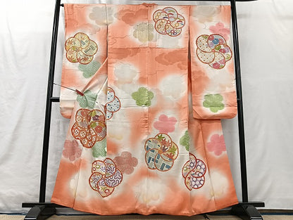 平和屋着物■豪華振袖　駒刺繍　舞花文　暈し染め　金彩　正絹　逸品　CABM2096xe