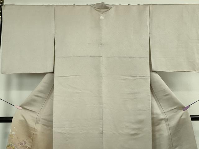 平和屋本店●最高級　初代　久保田一竹　幻の辻が花　色留袖　絞り　辻が花19個　灰梅色地　暈し染め　銀通し地　逸品　DZAB6540kh6