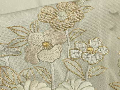 平和屋本店●極上　中国三大刺繍　相良刺繍　訪問着　秋草文　桜色地　金糸　ロング丈　逸品　DZAB4426kh6
