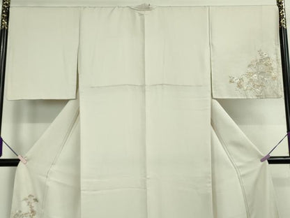 平和屋本店●極上　中国三大刺繍　相良刺繍　訪問着　秋草文　桜色地　金糸　ロング丈　逸品　DZAB4426kh6