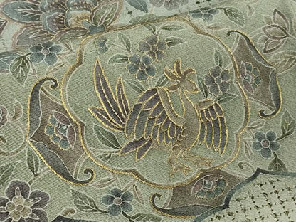 平和屋本店●極上　中国三大刺繍　スワトウ刺繍 汕頭刺繍　訪問着　鳳凰正倉院花蝶文　暈し染め　金糸　ますいわ屋扱い　逸品　DZAB6324kh6