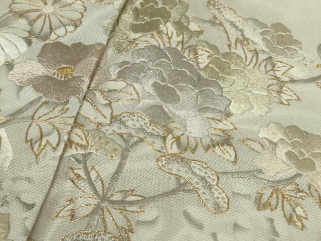 平和屋本店●極上　中国三大刺繍　相良刺繍　訪問着　秋草文　桜色地　金糸　ロング丈　逸品　DZAB4426kh6