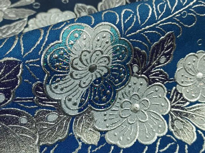 平和屋本店●極上　金彩友禅 卓越技能者・名工・和田光正　訪問着　辻が花　椿　桐　鉄紺色地　暈し染め　銀彩　逸品　未使用　DZAB6383kh6