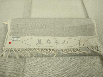 平和屋本店＊極上　夏物　男性　夏ちぢみ　120亀甲　総詰め　白新染織謹製　反端付き　逸品　未使用　DZAB6309kh6
