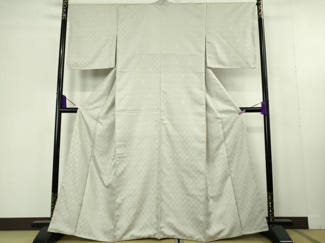 平和屋本店●希少　本場筑前博多織　大倉織物　誠之輔　お召　草木染　立涌文様　砂色地　反端付き　逸品　未使用　DZAC0358kh6